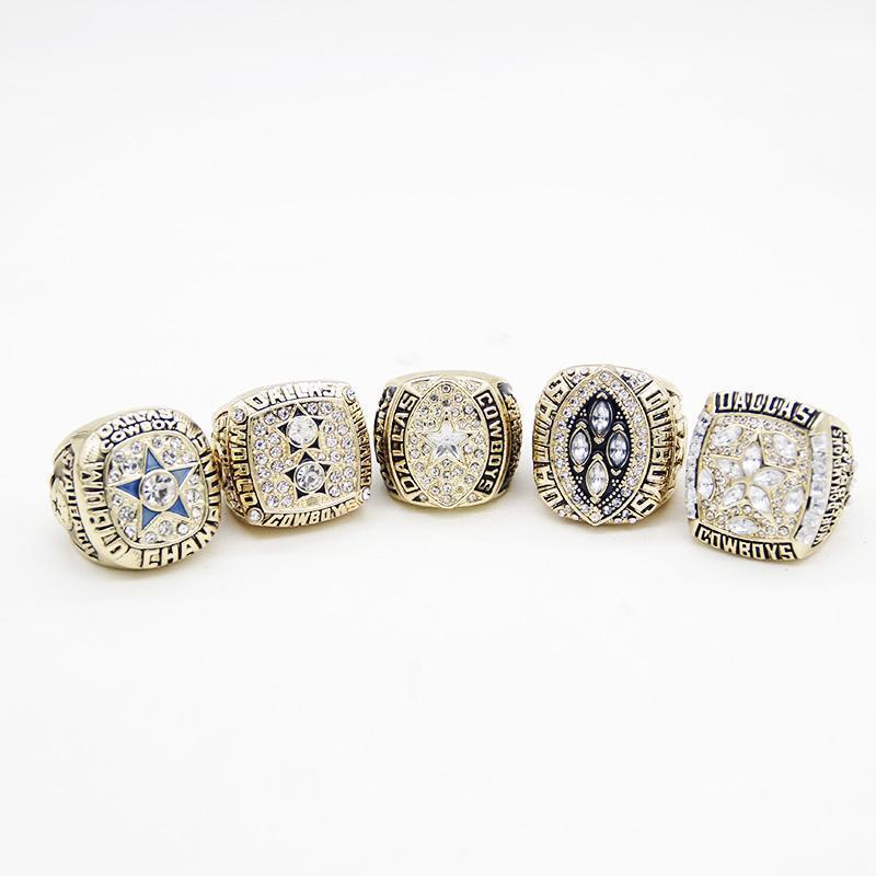 Dallas Cowboys Super Bowl 5 Ring Set (1971, 1977, 1992, 1993, 1995) – Rings  For Champs
