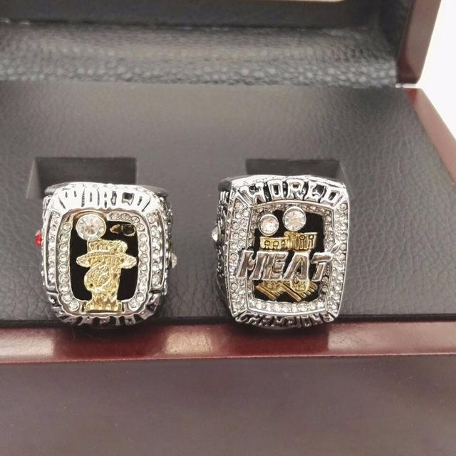 Miami Heat NBA Championship 2 Ring Set (2012, 2013) - Rings For Champs, NFL rings, MLB rings, NBA rings, NHL rings, NCAA rings, Super bowl ring, Superbowl ring, Super bowl rings, Superbowl rings, Dallas Cowboys