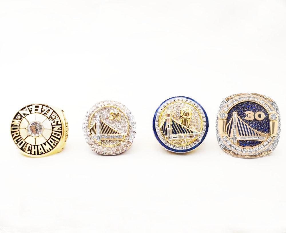 Golden State Warriors NBA Championship 4 Ring Set (1975, 2015, 2017, 2018) - Rings For Champs, NFL rings, MLB rings, NBA rings, NHL rings, NCAA rings, Super bowl ring, Superbowl ring, Super bowl rings, Superbowl rings, Dallas Cowboys