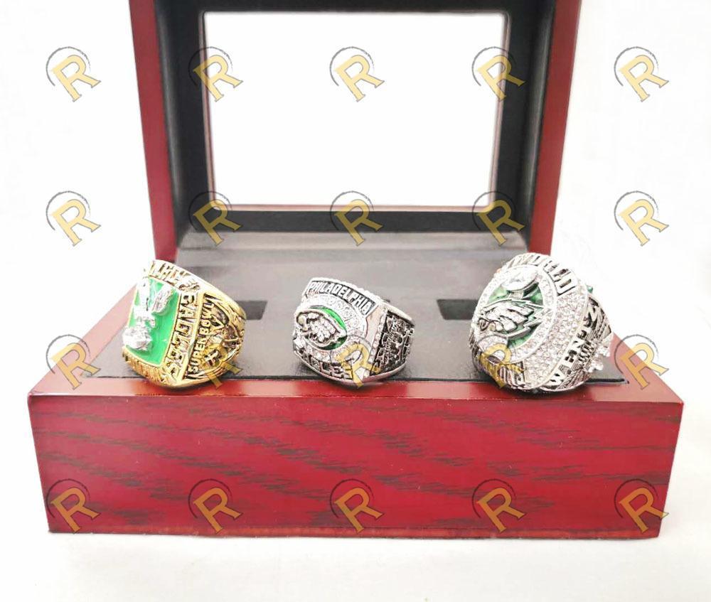 Philadelphia Eagles Super Bowl 3 Ring Set (1980, 2004, 2018) - Rings For Champs, NFL rings, MLB rings, NBA rings, NHL rings, NCAA rings, Super bowl ring, Superbowl ring, Super bowl rings, Superbowl rings, Dallas Cowboys