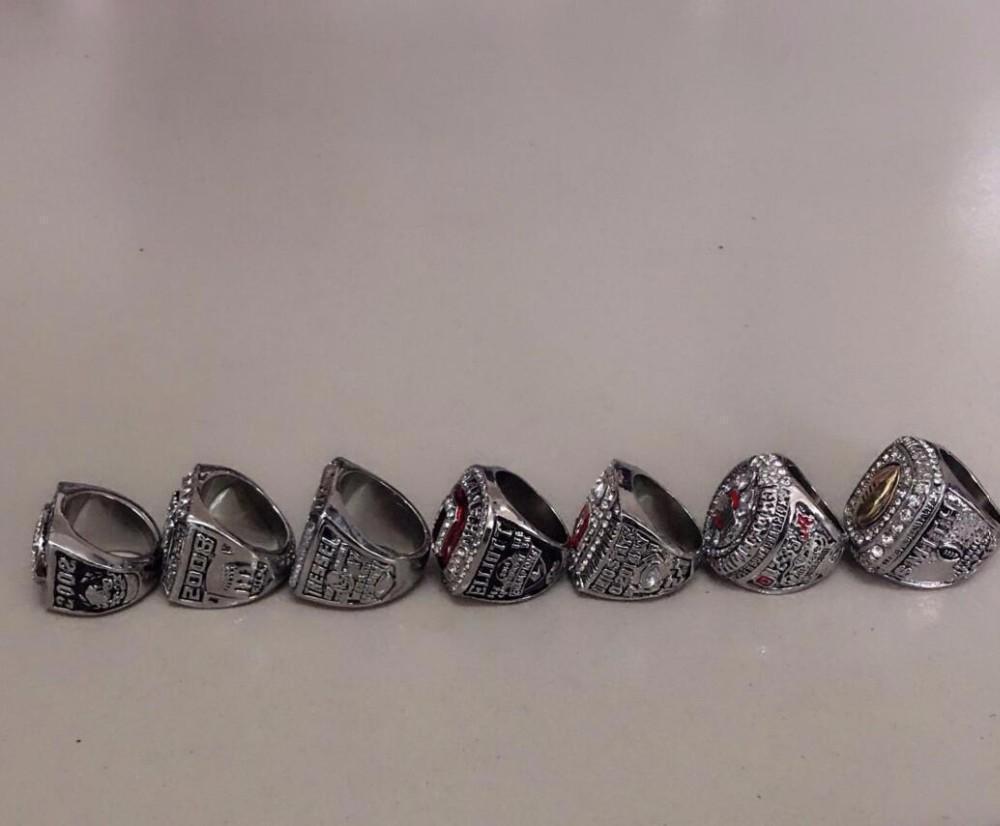 Ohio State Buckeyes College Football National Championship 7 Ring Set (2002, 2008, 2010, 2014, 2014, 2014, 2015) - Rings For Champs, NFL rings, MLB rings, NBA rings, NHL rings, NCAA rings, Super bowl ring, Superbowl ring, Super bowl rings, Superbowl rings, Dallas Cowboys