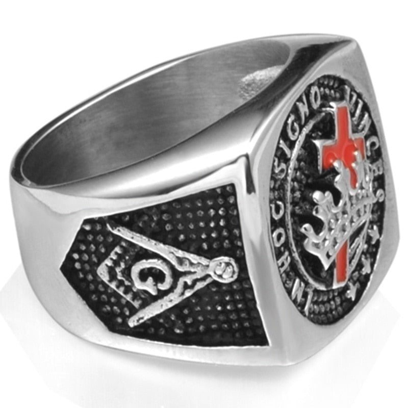 Masonic Red Cross Crown Templar Knight Ring - Rings For Champs, NFL rings, MLB rings, NBA rings, NHL rings, NCAA rings, Super bowl ring, Superbowl ring, Super bowl rings, Superbowl rings, Dallas Cowboys
