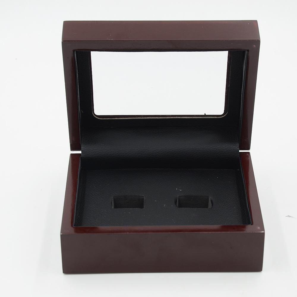 Solid Wooden Box?with Clear Display (2 Holes) - Rings For Champs, NFL rings, MLB rings, NBA rings, NHL rings, NCAA rings, Super bowl ring, Superbowl ring, Super bowl rings, Superbowl rings, Dallas Cowboys