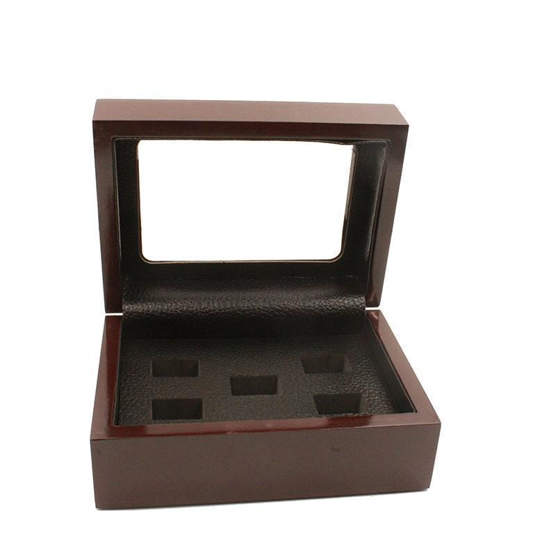 Solid Wooden Box?with Clear Display (5 Holes) - Rings For Champs, NFL rings, MLB rings, NBA rings, NHL rings, NCAA rings, Super bowl ring, Superbowl ring, Super bowl rings, Superbowl rings, Dallas Cowboys