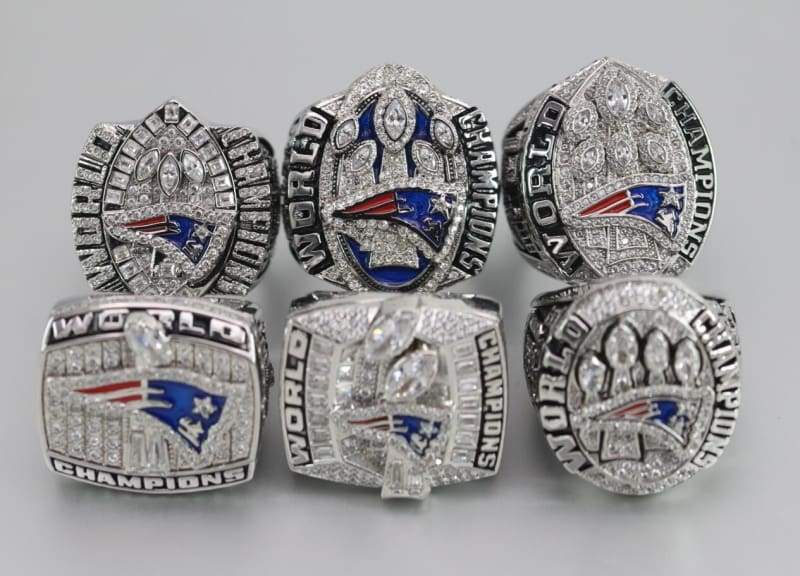 New England Patriots Championship 6 Rings Set With 6 Mini Vince Lombardi  Trophies - Mik Shop