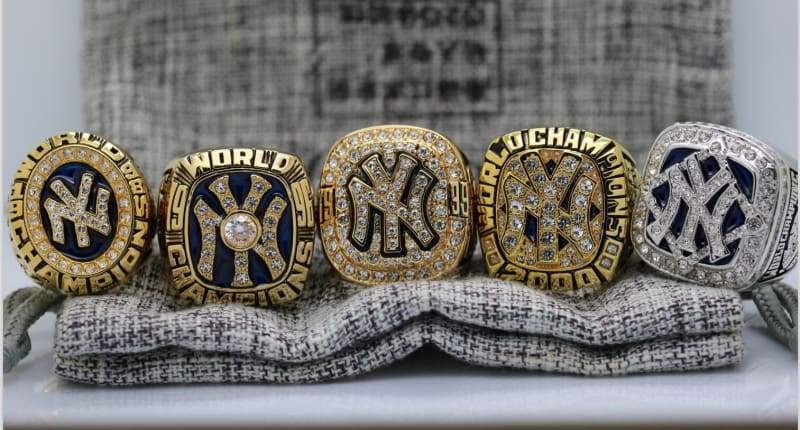 New York Yankees World Series Ring Set (1996, 1998, 1999, 2000, 2009) - Premium Series - Rings For Champs, NFL rings, MLB rings, NBA rings, NHL rings, NCAA rings, Super bowl ring, Superbowl ring, Super bowl rings, Superbowl rings, Dallas Cowboys